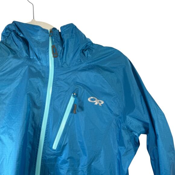 Outdoor Research Helium II Jacket Rain Outdoor Full Zip Blue Outdoor Womens XS - Picture 2 of 5